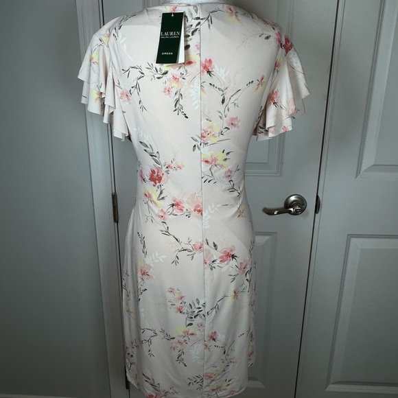 Lauren Ralph Lauren Blush Floral Ruched Sheath Dress Size 6 NWT - Picture 4 of 14